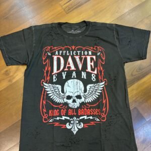 CAMISETA - AFFLICTION DAVE EVANS - PRIMEIRO VOCALISTA DO AC/DC
