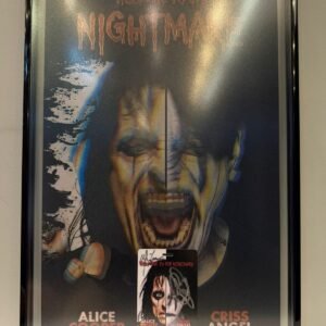 QUADRO AUTOGRAFADO CRISS ANGEL E ALICE COOPER 3D