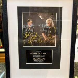 QUADRO ADAM LAMBERT BRIAN MAY AUTOGRAFADO